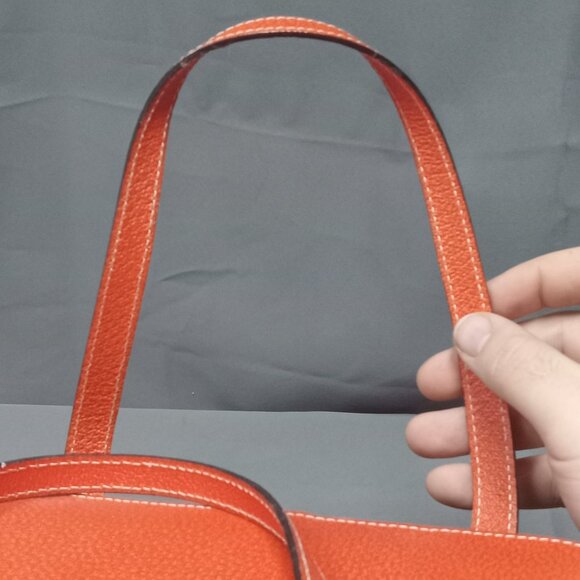 RARE! Vintage NEW WITH TAG! Dk Brown/Tomato KATE SPADE "HENLEY" Wicker Purse Bag - Picture 10 of 15